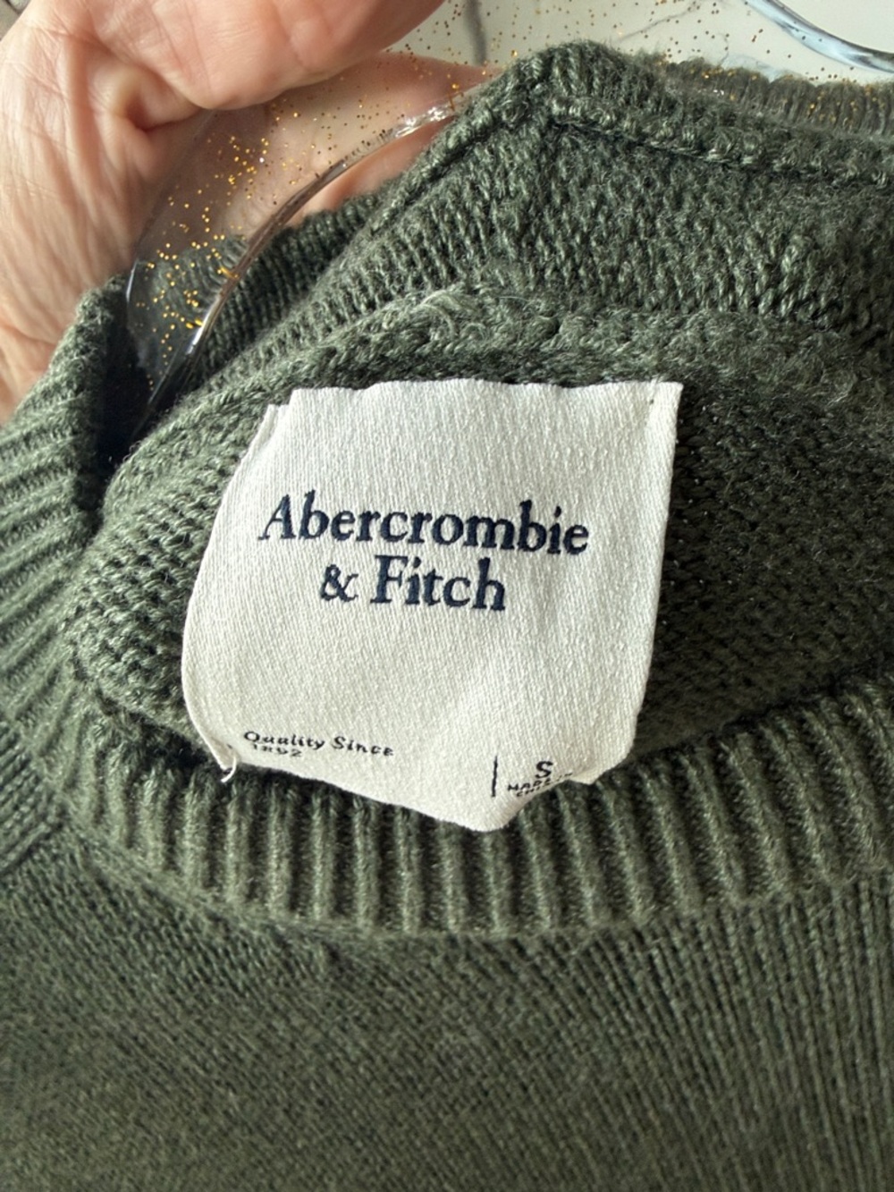 Women's Dark Green Knit Sweater - Picture 2 of 3